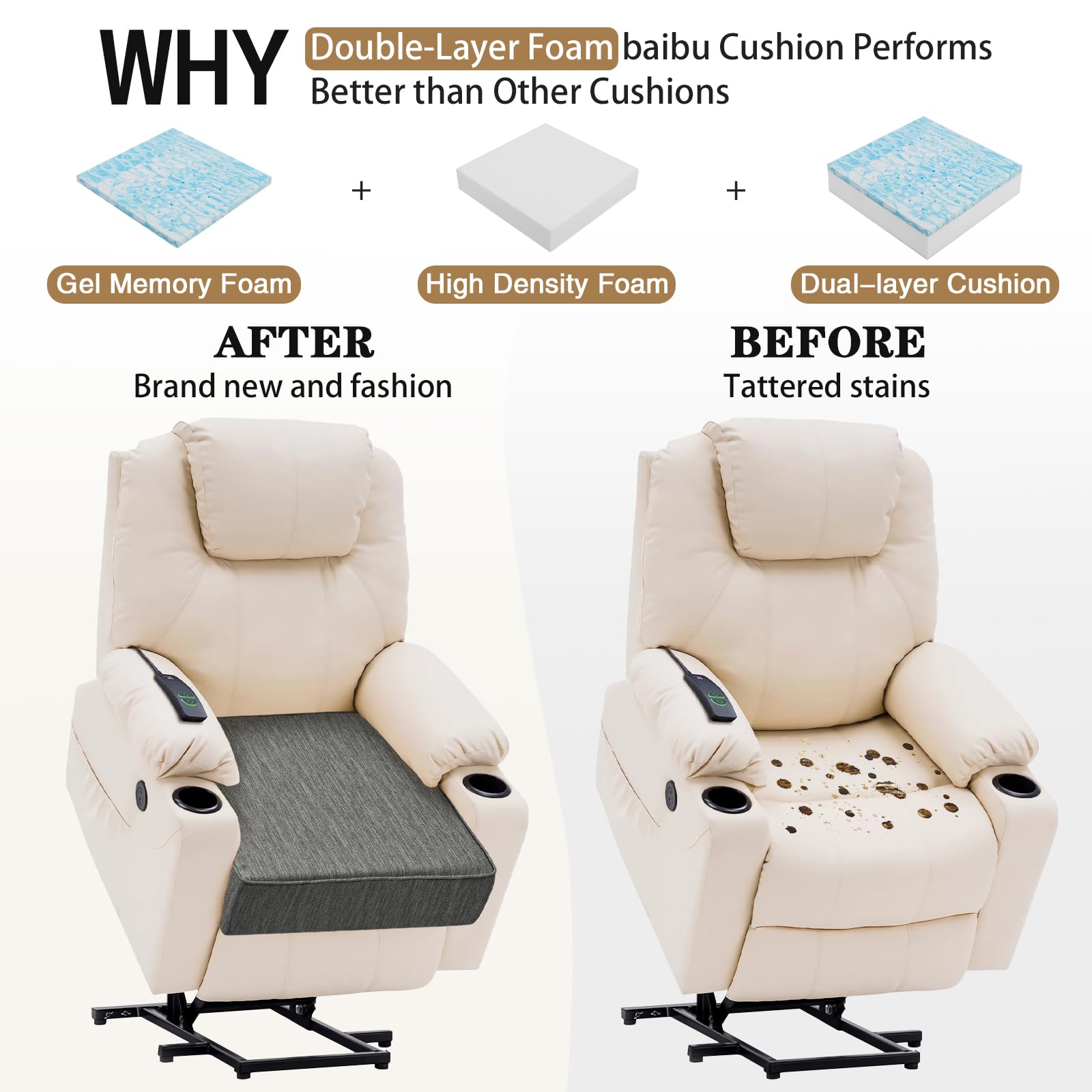 Costuras remalladas Baibu ofrecen durabilidad y acabado elegante.