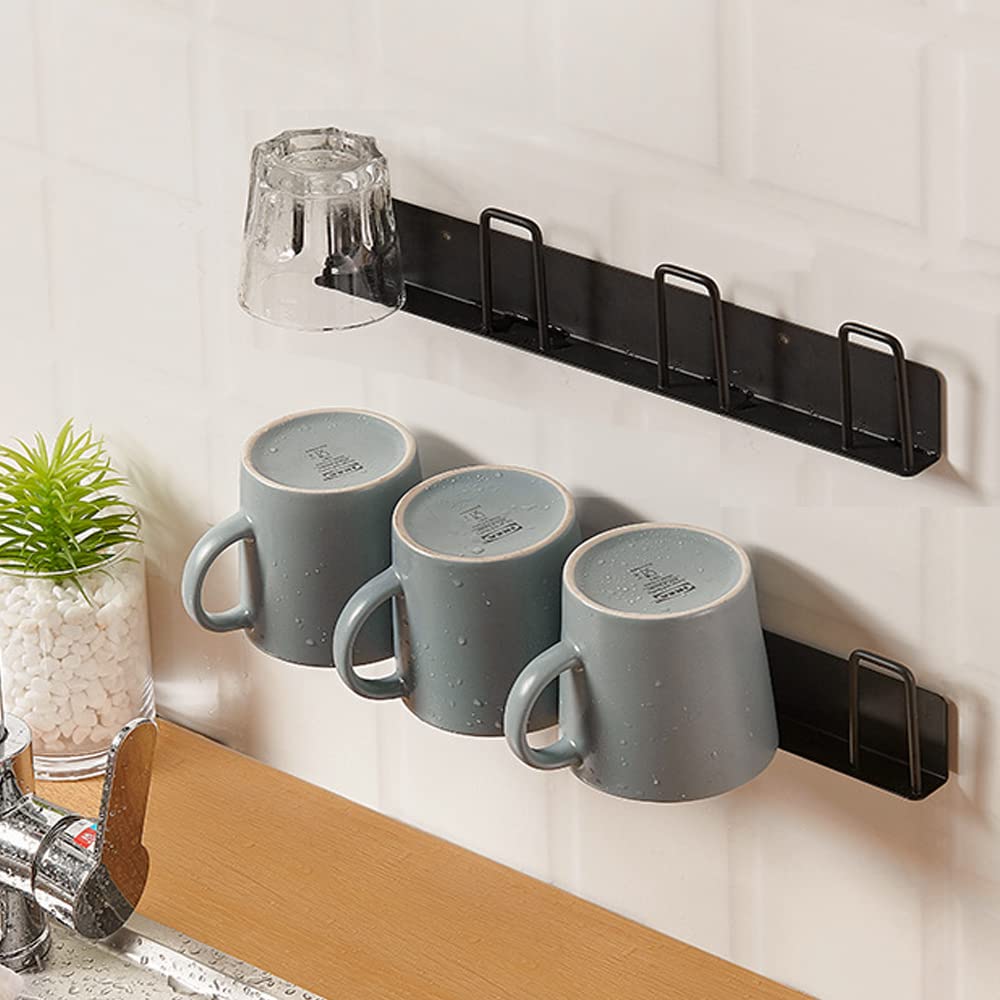 BAIEUEJO gancho para tazas en pared, 2 piezas, ahorro de espacio