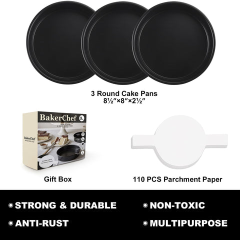 BakerChef molde torta acero carbono resistente garantiza calor uniforme y durabilidad