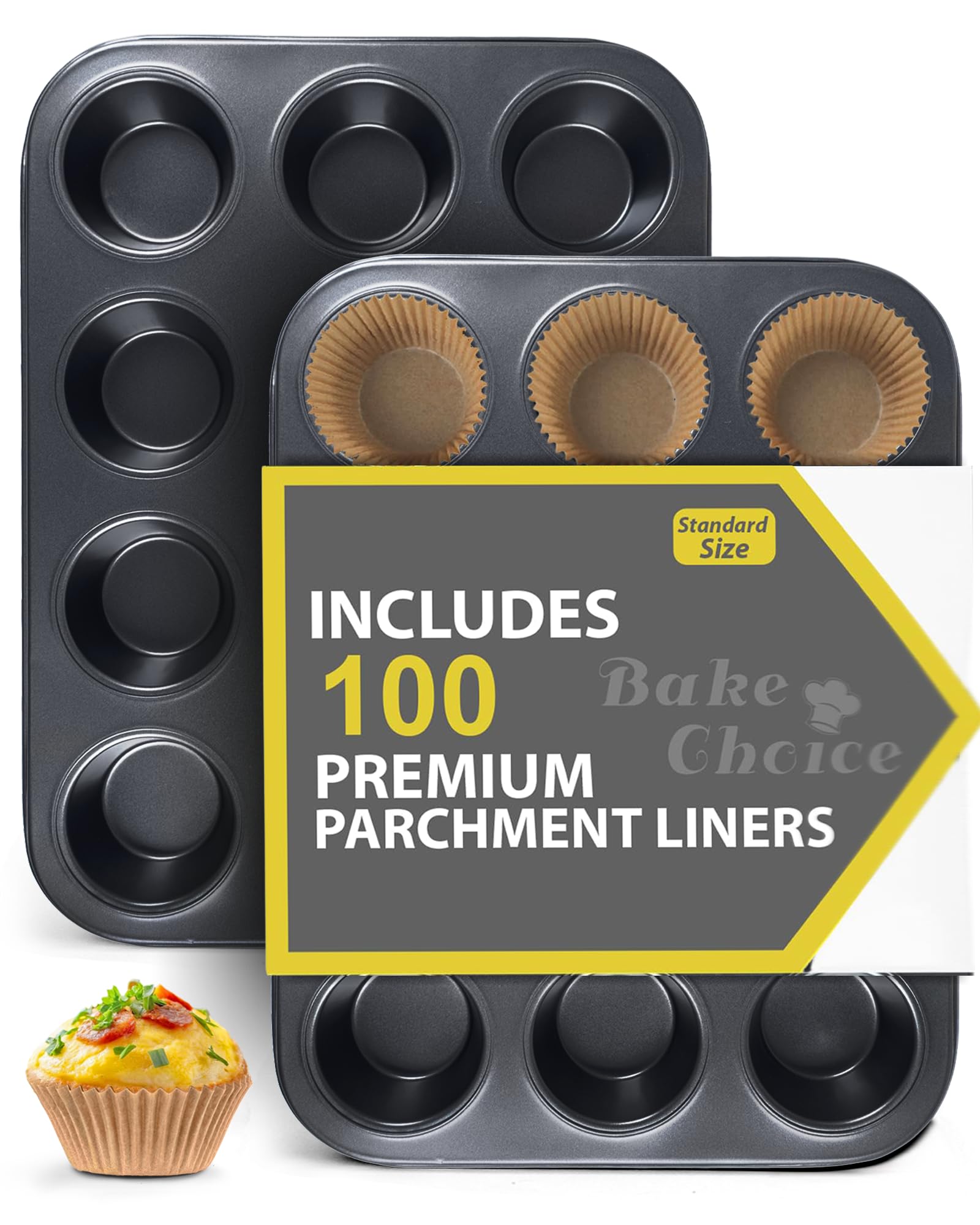 Bake Choice dos-pack molde magdalenas 12 cavidades para hornear de forma uniforme