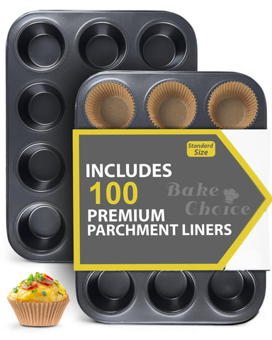 Bake Choice dos-pack molde magdalenas 12 cavidades para hornear de forma uniforme