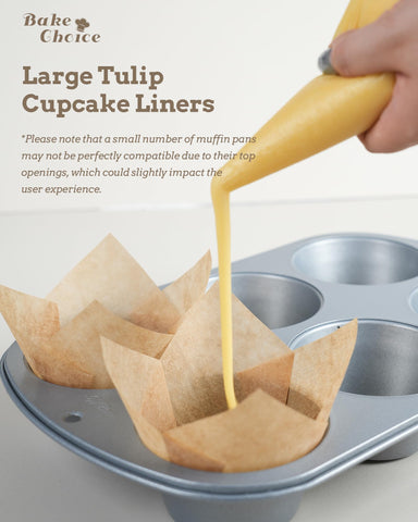 Forro Bake Choice Tulip natural, papel resistente y seguro según FDA y FSC.