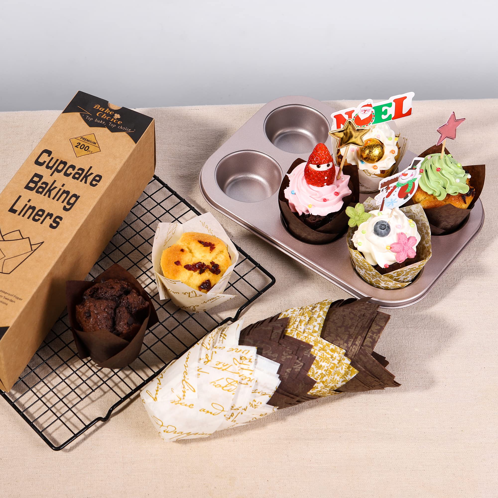 Bake Choice Nordic Tulip papeles muestran capacidad de 3 oz para porciones consistentes