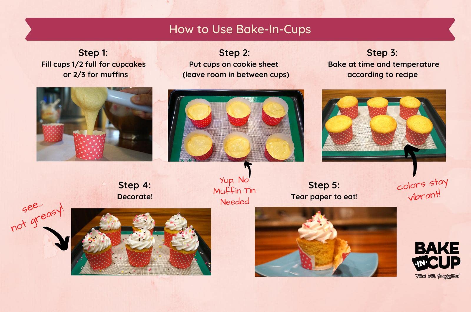 BAKE-IN-CUP capacidad 3 oz para porciones consistentes