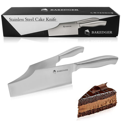Cuchillo pastel Bakedger con ajuste para porciones uniformes.
