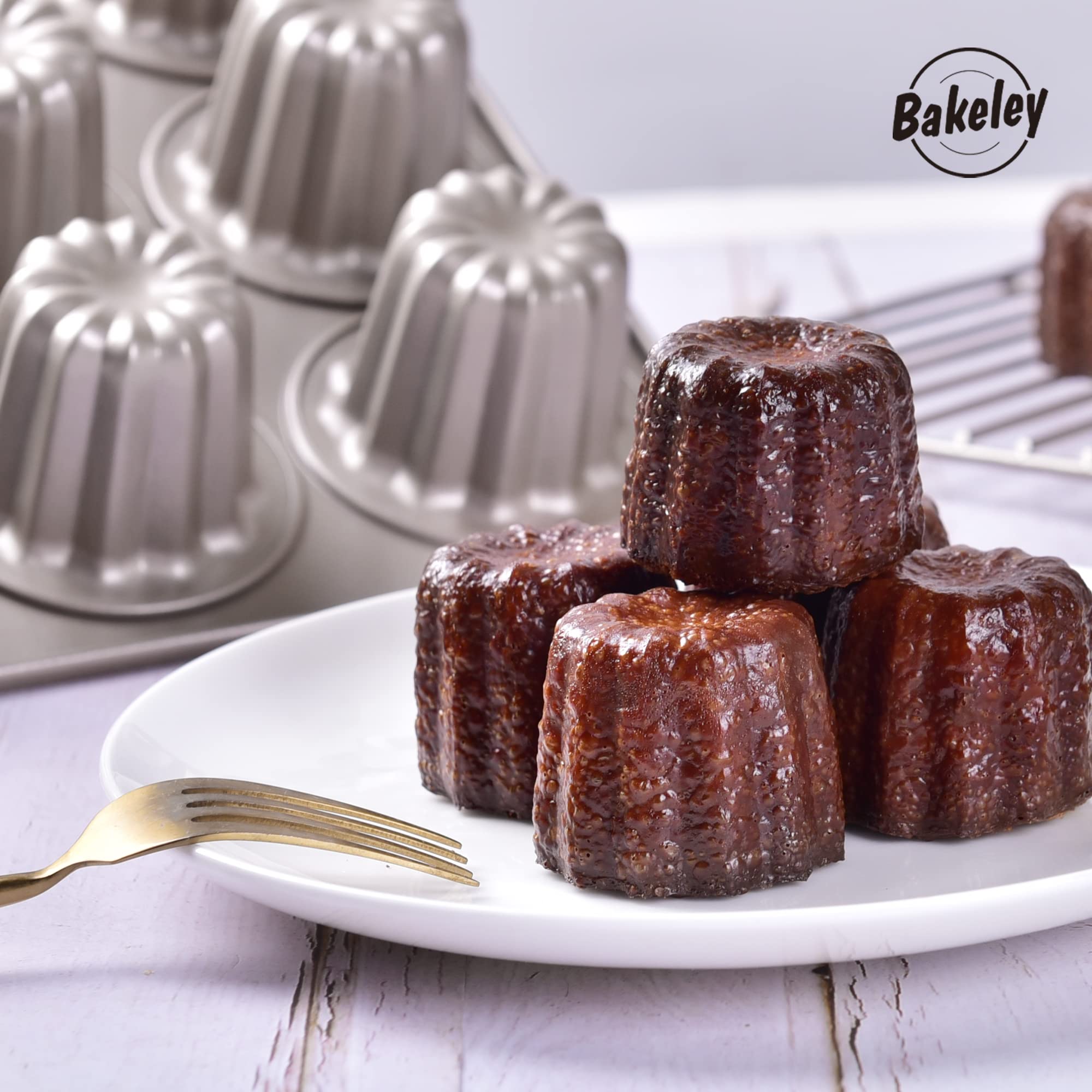 Bakeley canelé molde desmolde fácil reduce esfuerzo en la cocina.