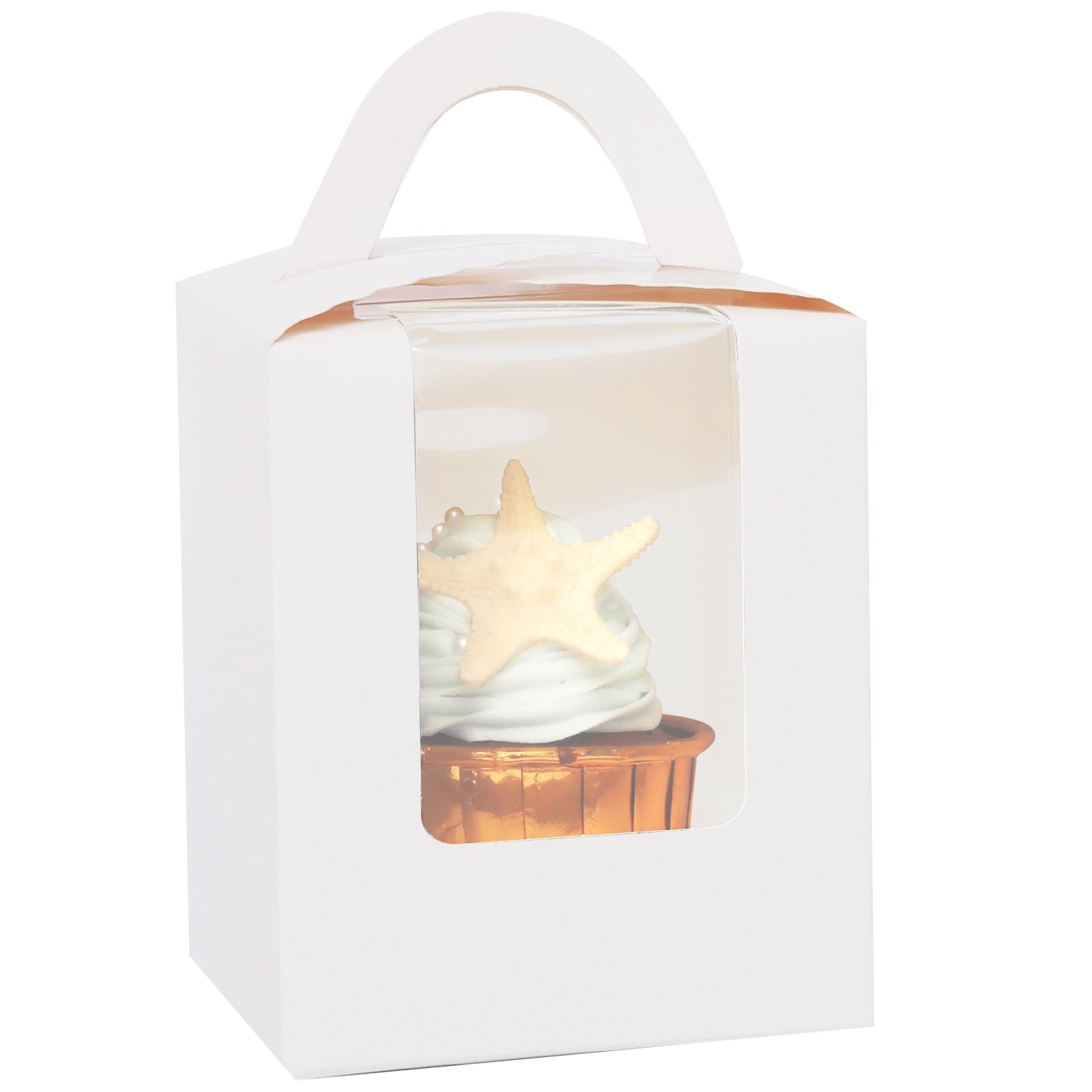 Bakepacker caja cupcakes con ventana blanca: exhibe cada cupcake de forma atractiva