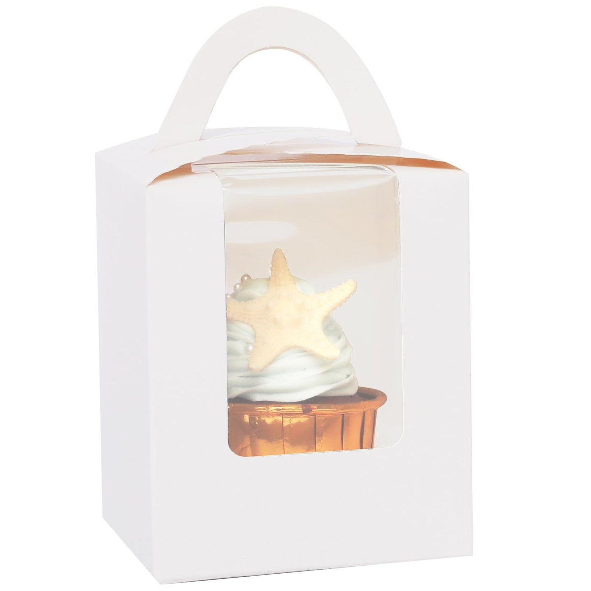 Bakepacker caja cupcakes con ventana blanca: exhibe cada cupcake de forma atractiva