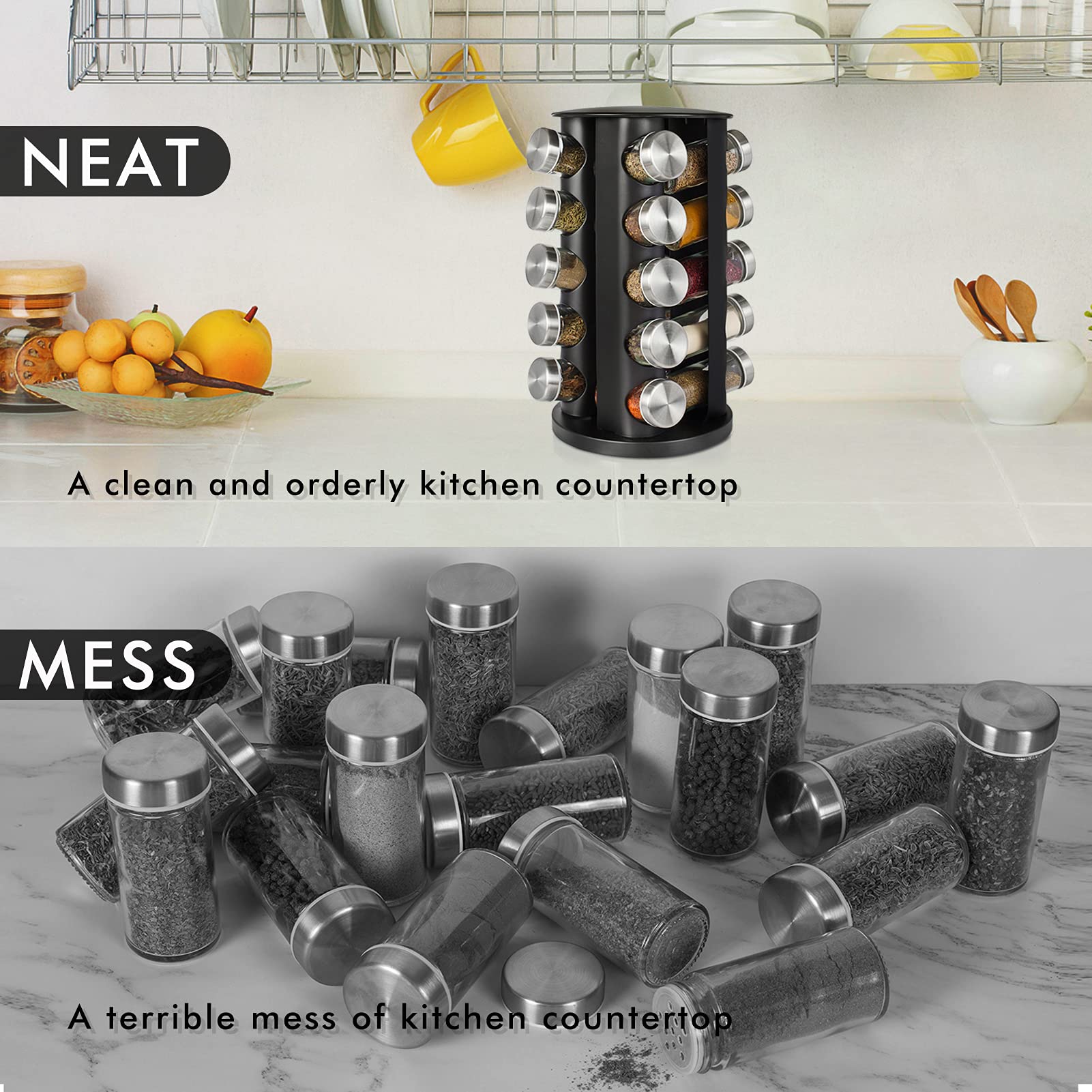 Baker Boutique botellas-especias-vidrio: envases transparentes para ver tus especias.