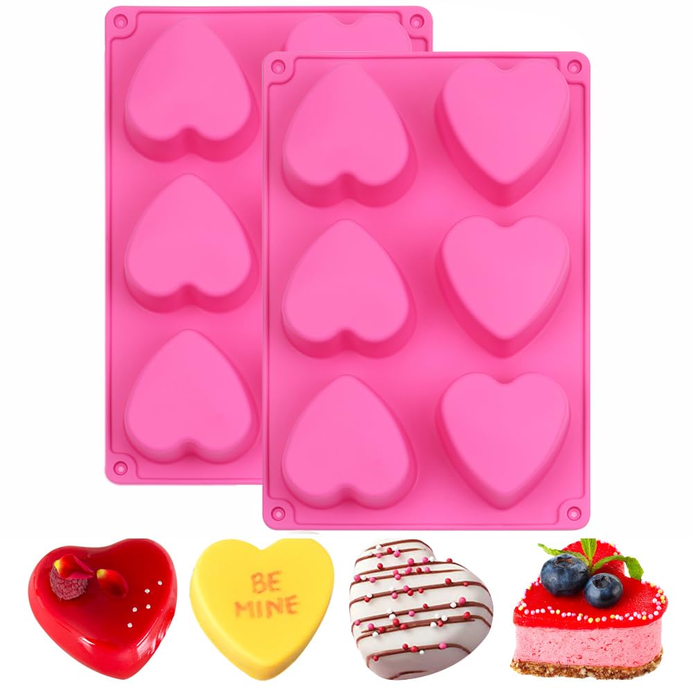 BAKER DEPOT molde corazón 6 cavidades para desmoldar fácilmente chocolate