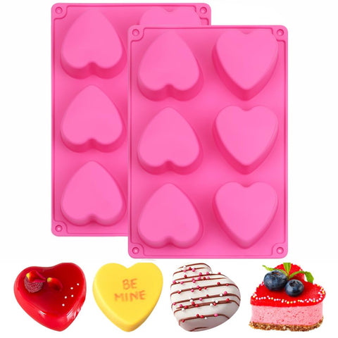 BAKER DEPOT molde corazón 6 cavidades para desmoldar fácilmente chocolate