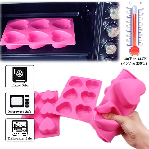 BAKER DEPOT molde corazón 6 cavidades ideal para gelatina y mousse