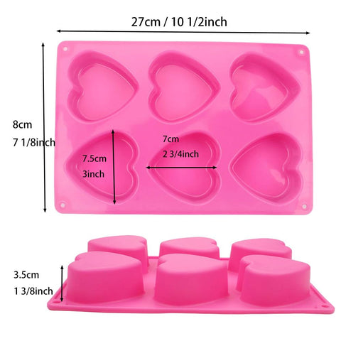 BAKER DEPOT molde silicona corazón para postres suaves y desmoldes sin esfuerzo