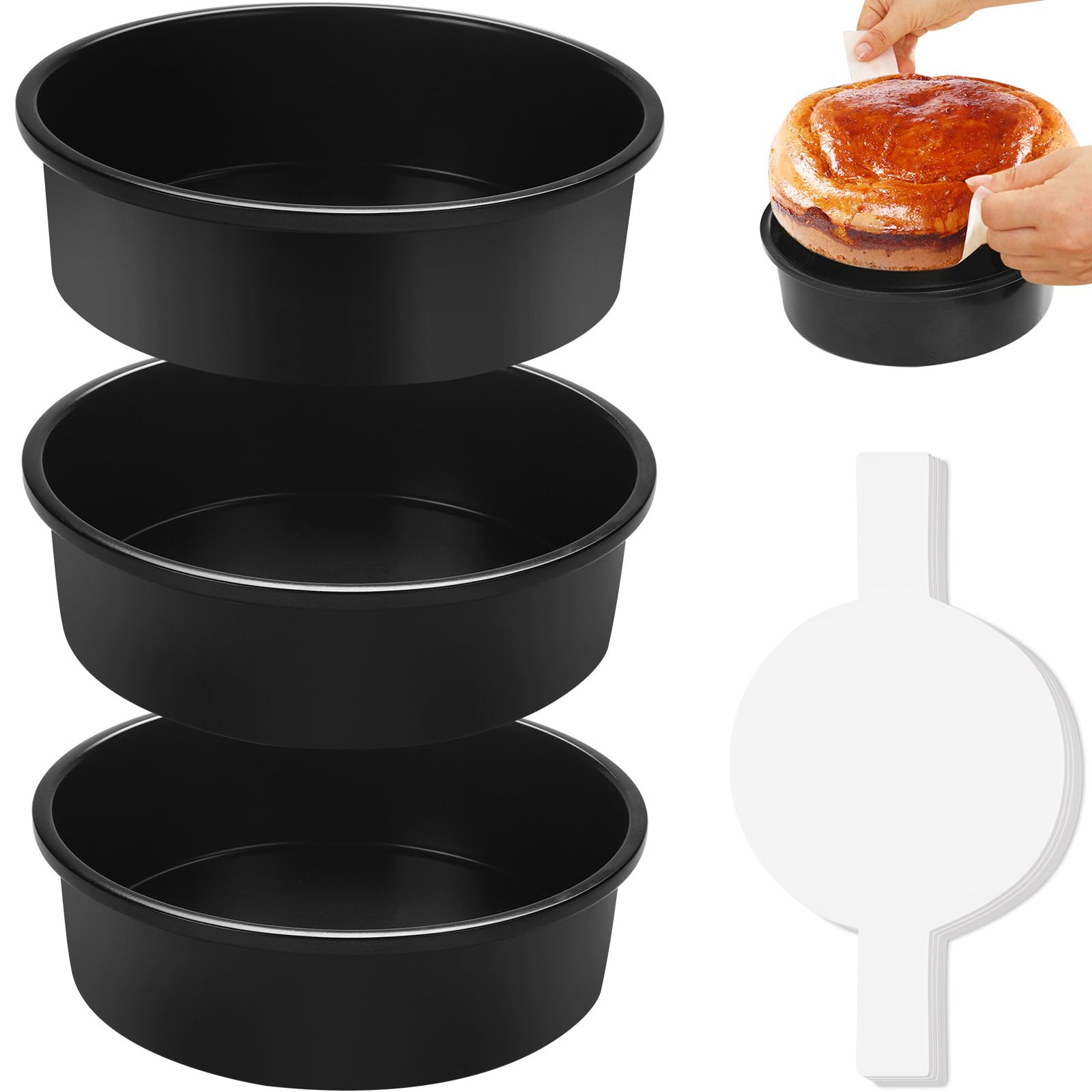 BakerChef moldes torta redondos 6 pulgadas con cocción uniforme para capas