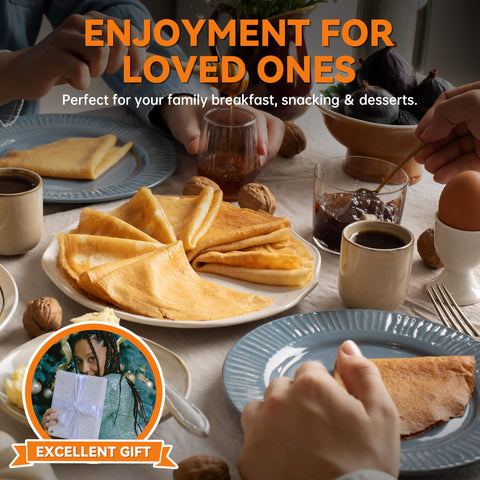 Crepe Maker Baker's Friend diseño compacto para almacenamiento sencillo.