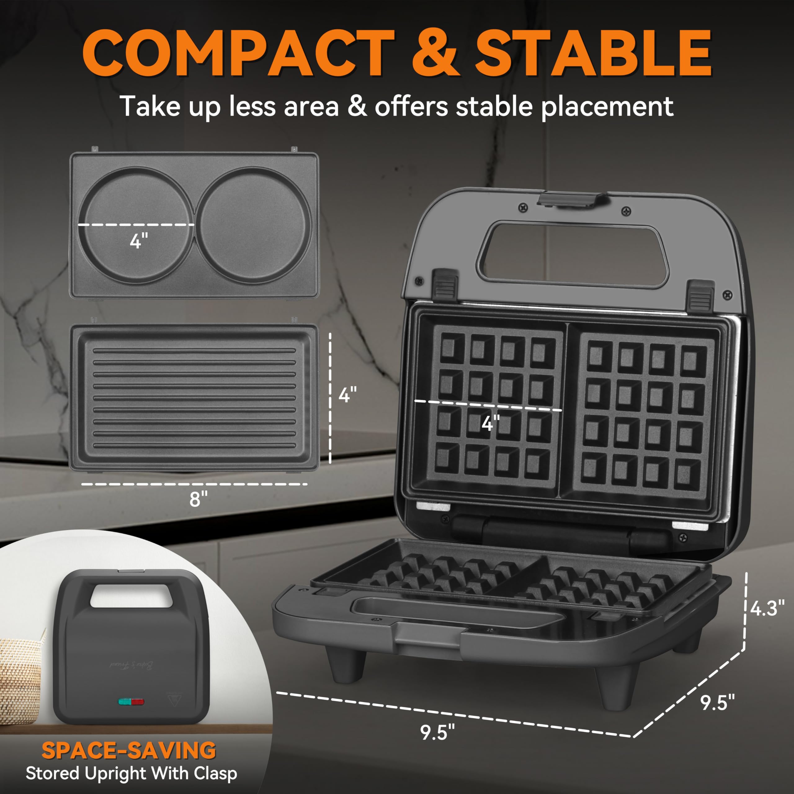 Baker's Friend diseño compacto ideal para cocinas pequeñas.