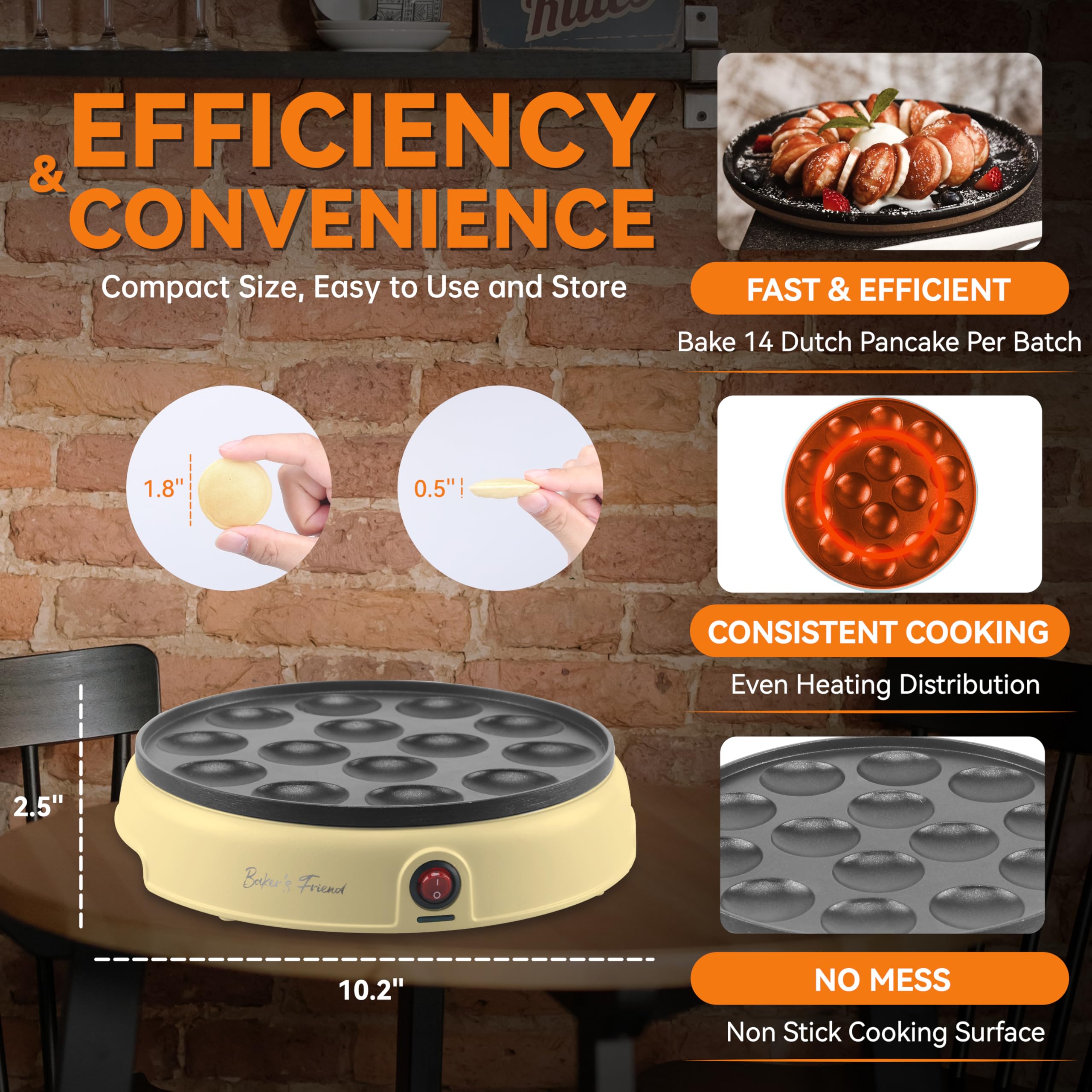 Baker's Friend diseño-compacto: ideal para cocinas pequeñas y uso diario.