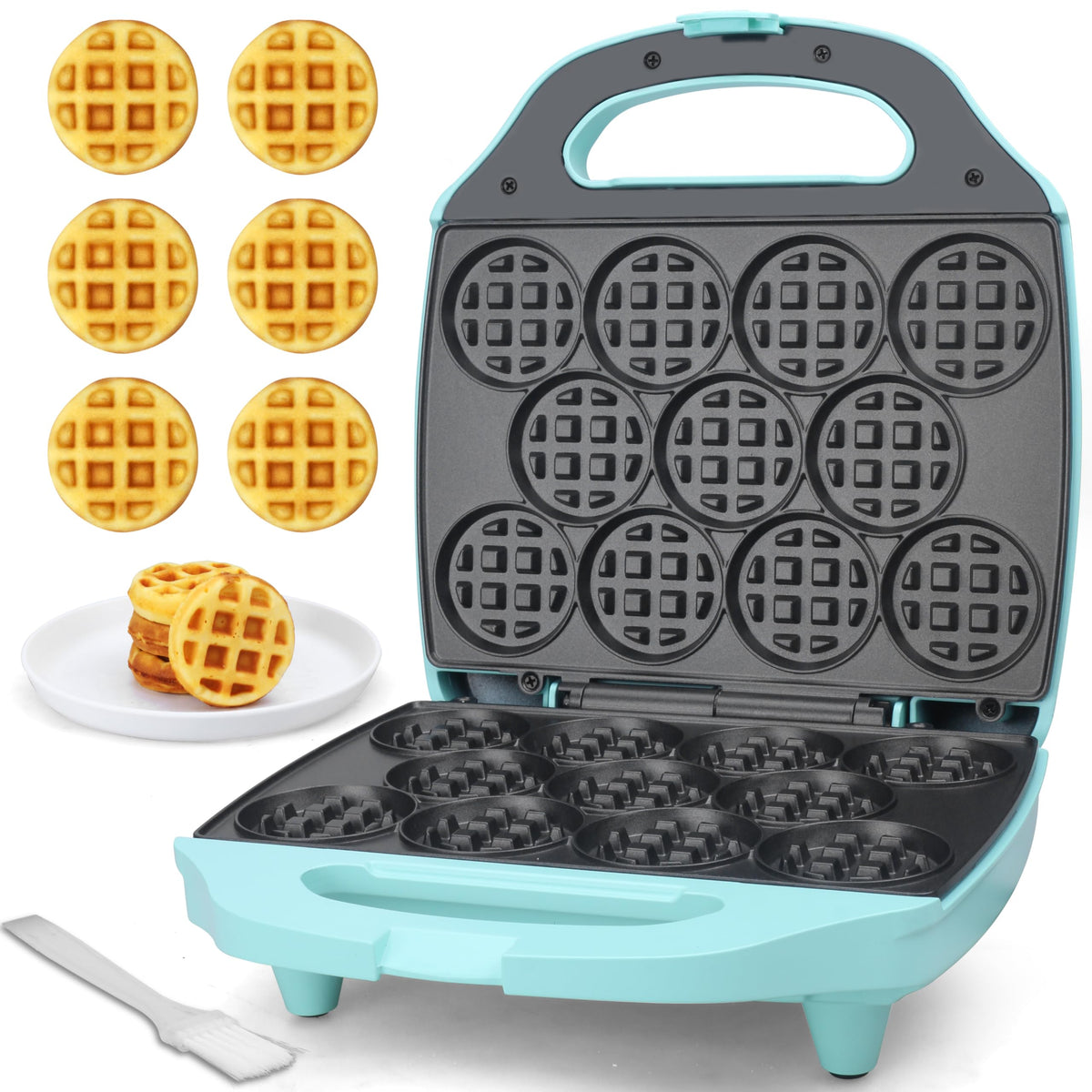 Gofrera Baker's Friend mini 11 huecos, porciones rápidas para desayunos.