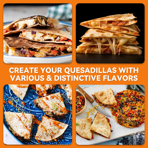 Baker's Friend prensa de quesadillas con almacenamiento vertical ahorra espacio.