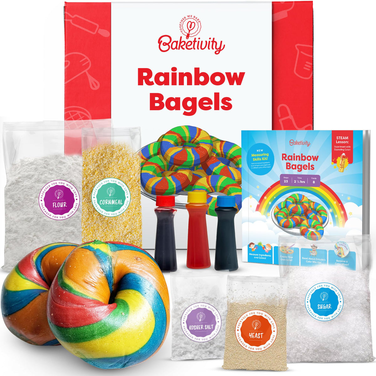 Baketivity Bagel Arcoíris para niños: aprendizaje lúdico con sabores divertidos.