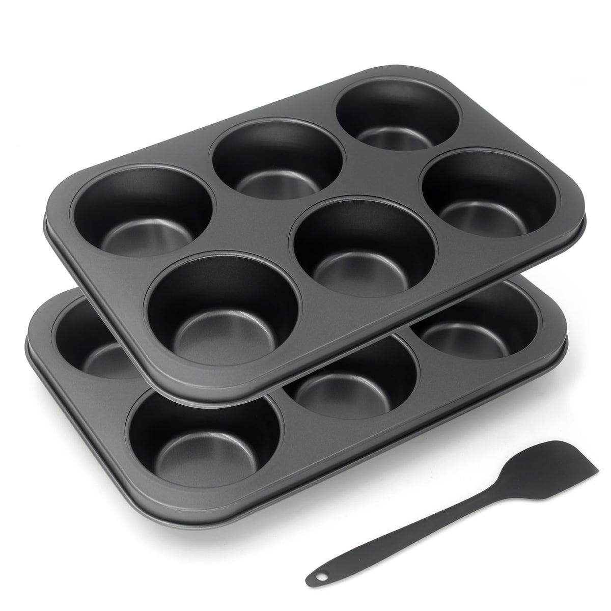 Bakexcel moldes jumbo para magdalenas con 6 cavidades, ideal para porciones grandes.