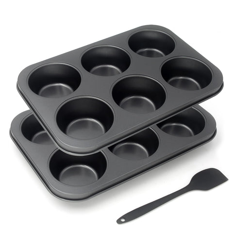 Bakexcel moldes jumbo para magdalenas con 6 cavidades, ideal para porciones grandes.