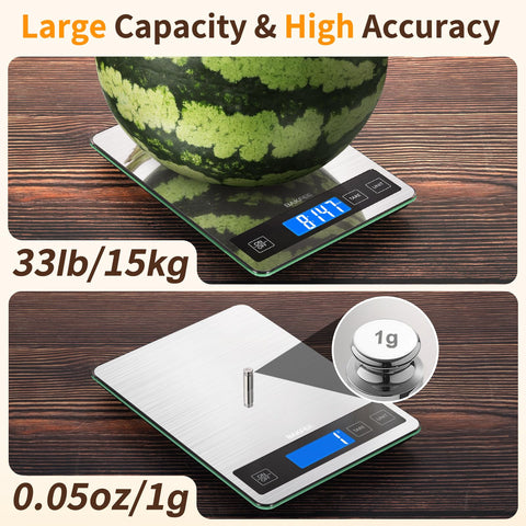 BakFee Bascula precisa de 1 g, ideal para hornear y control de porciones.