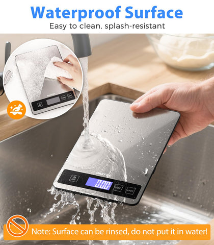 BakFee Food Scale tara de un toque para preparaciones limpias