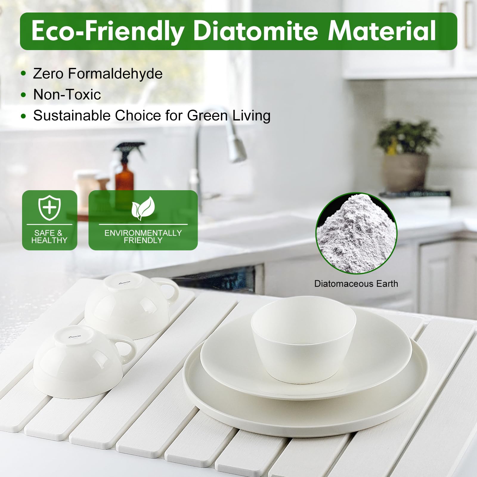 BAKFUFIY diatomita natural para absorción de humedad en la cocina.