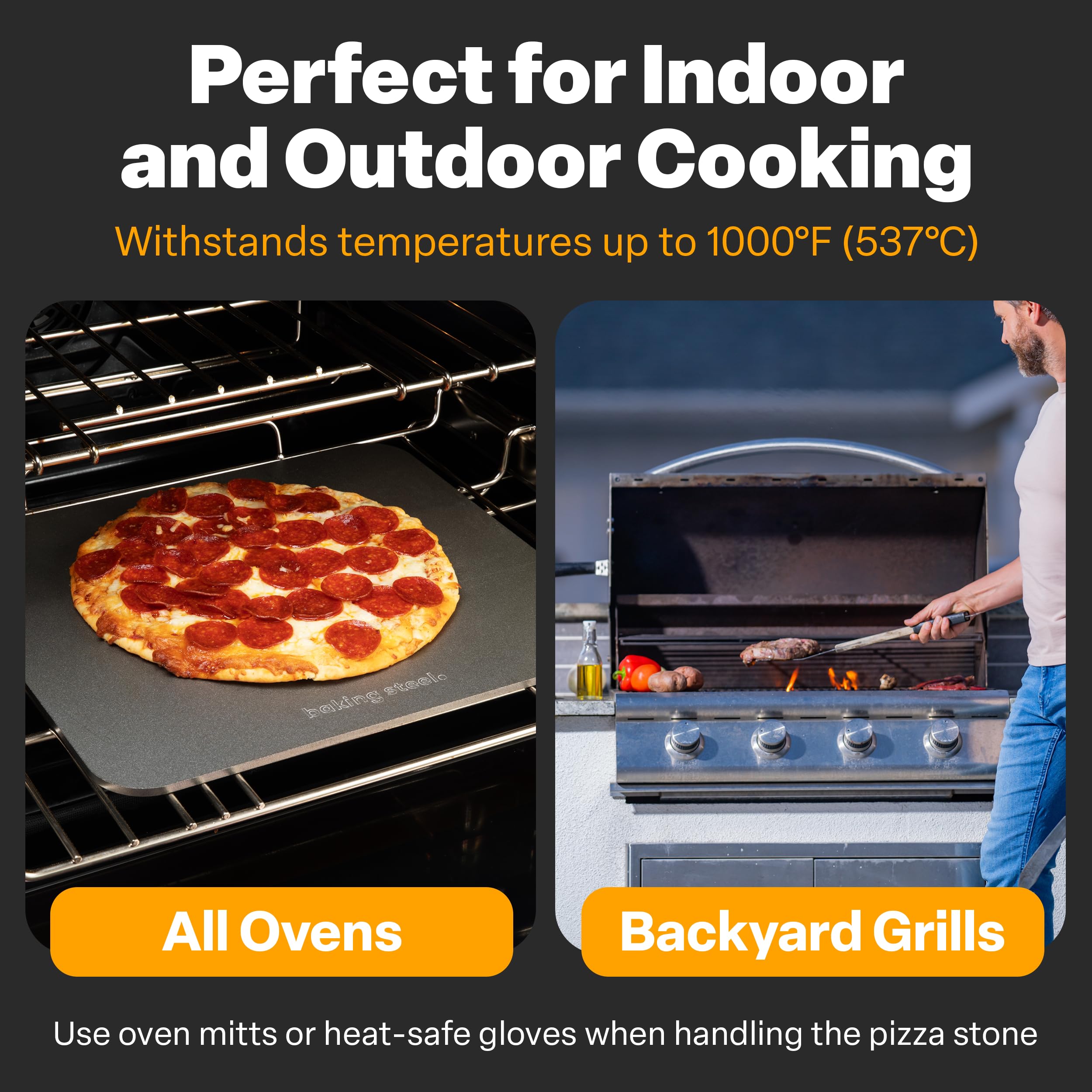 Baking Steel: uso en parrilla exterior para pizzas y panes.