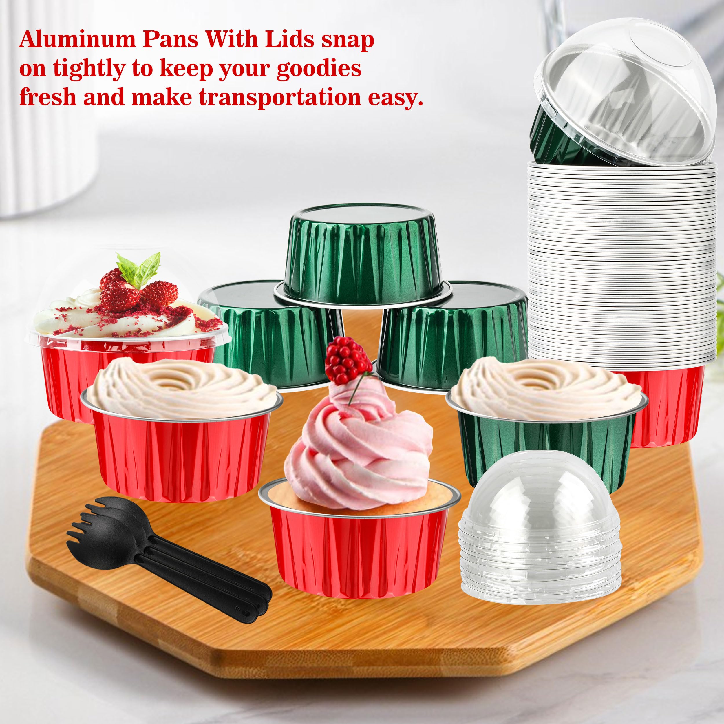 Set de tapas BakingPak para hornear, 4oz, 50 unidades.