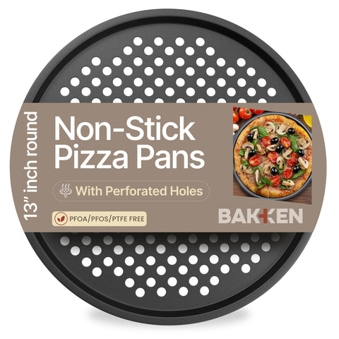 BakkenMaster, bandeja de pizza perforada de 13 pulgadas para una cocción uniforme.