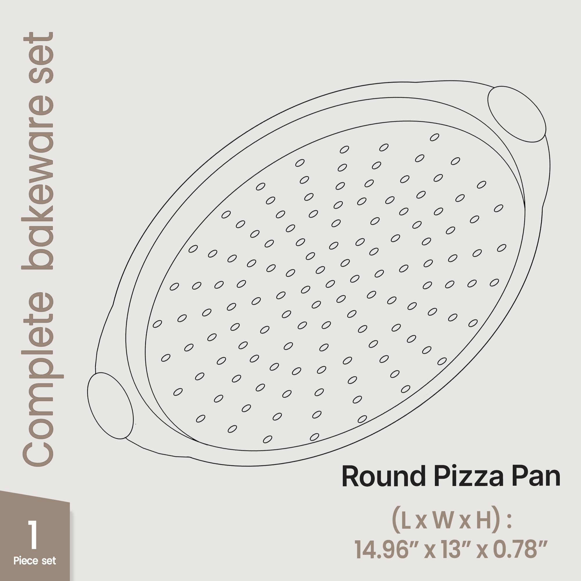 BAKKENMASTER bandeja pizza con manijas de silicona para manejo cómodo.