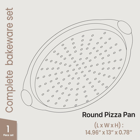 BAKKENMASTER bandeja pizza con manijas de silicona para manejo cómodo.