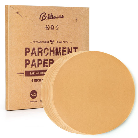 Baklicious discos de papel pergamino 6 pulgadas para hornear sin pegar