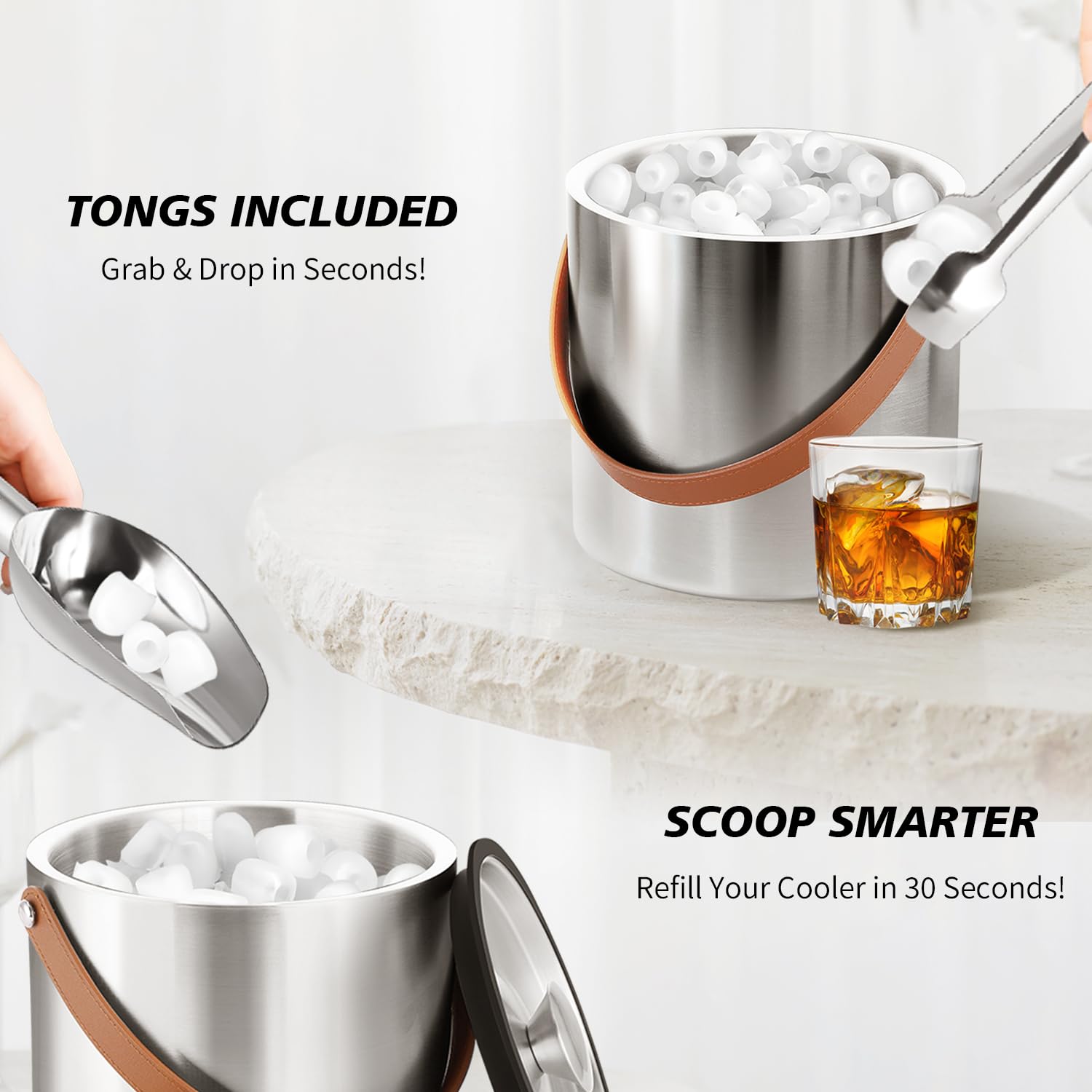 Bakpoco cuchara para hielo en acero inoxidable para servir fácilmente