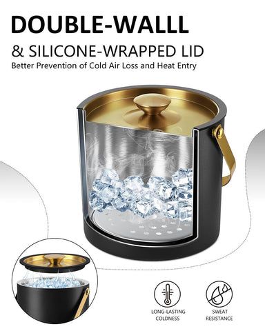 Bakpoco balde hielo pinza oro añade elegancia y facilita tomar cubos