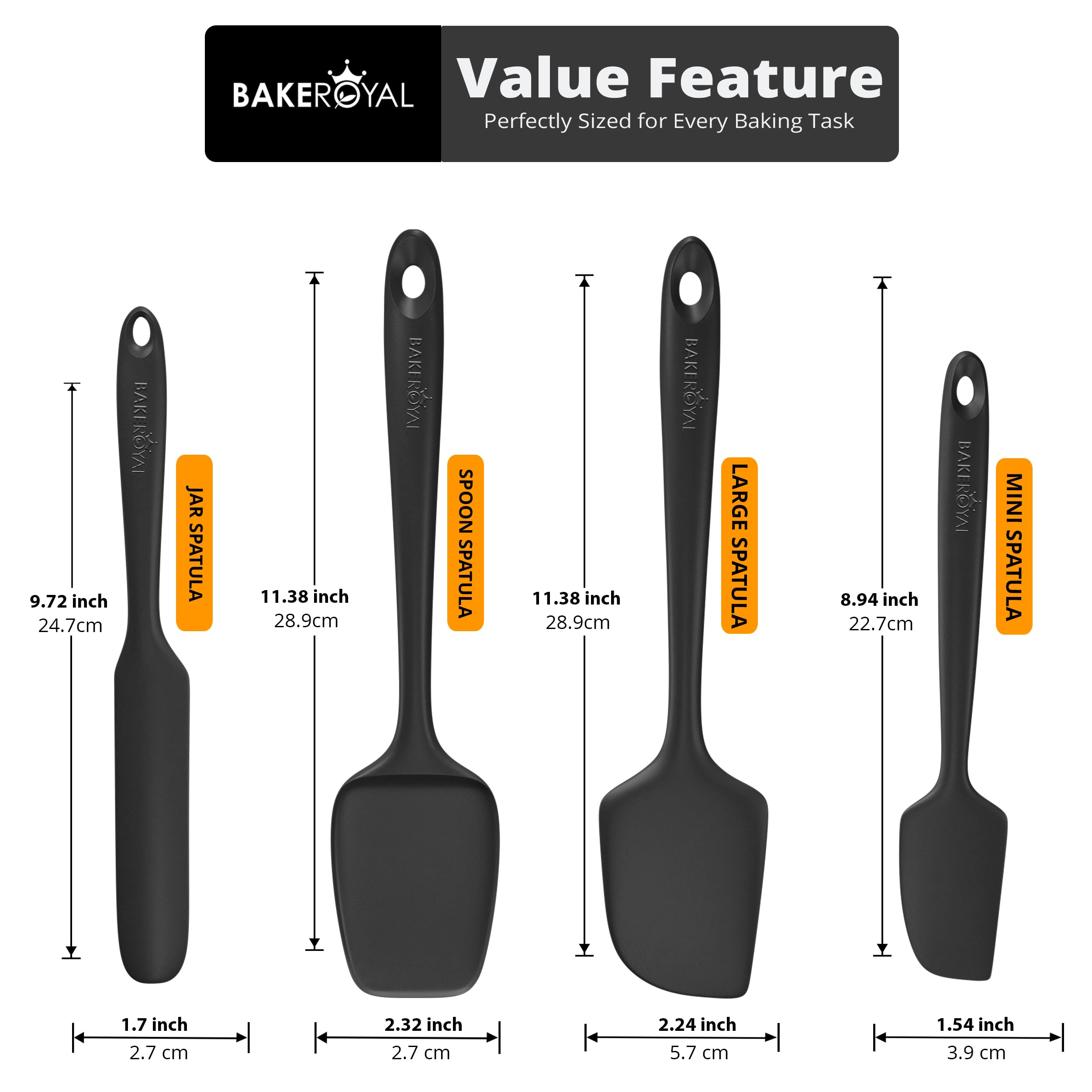 BakeRoyal espátula mini de silicona, ideal para raspar tazones y recipientes