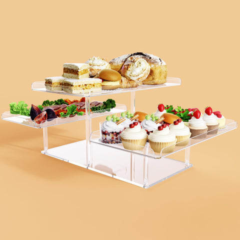 Bakzon base expositor dulces acrilico, soporte estable para postres variados.