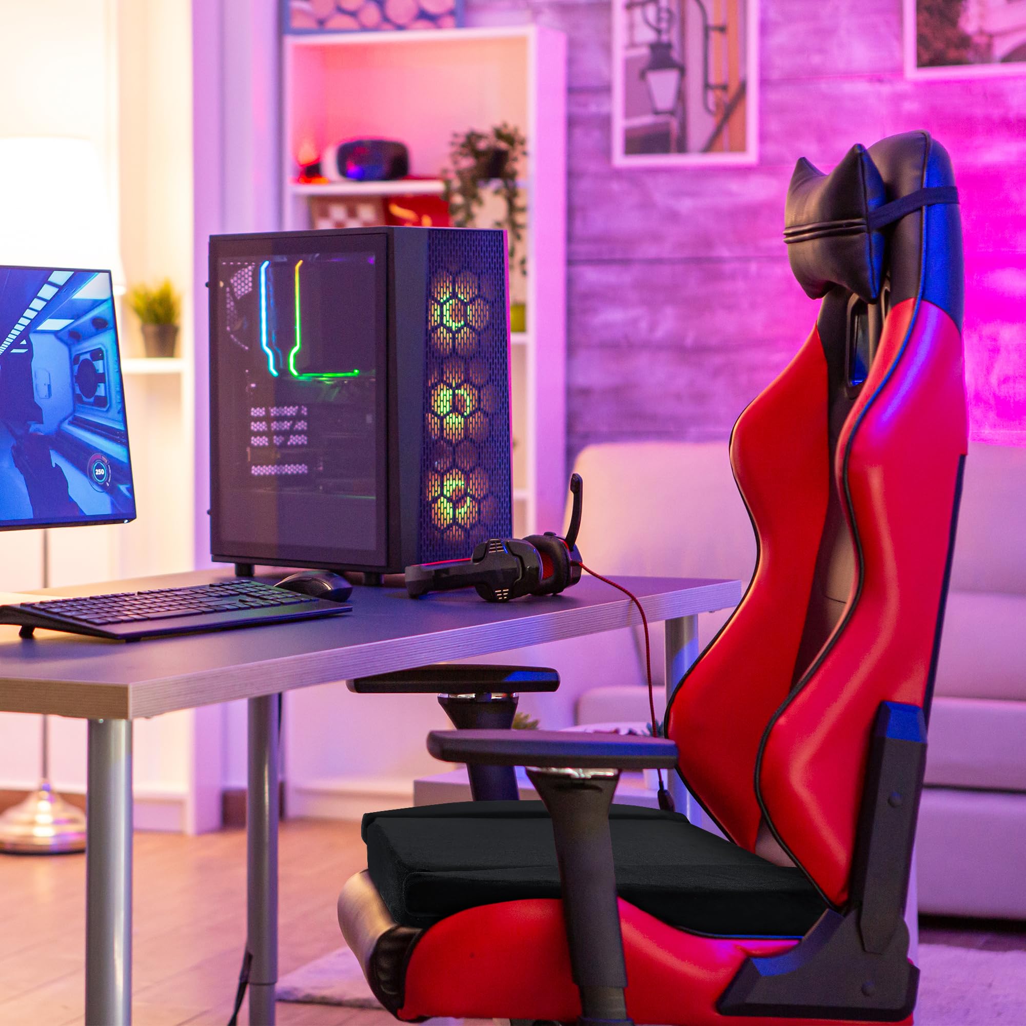 BALAPET cojín negro para silla gaming, estilo y comodidad durante sesiones intensas