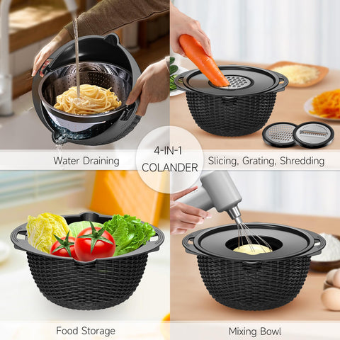 Balavina cuenco plástico para lavar frutas, seguro y práctico.