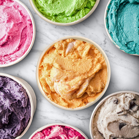 BALCI contenedor helado con dos tapas en uso para dos sabores