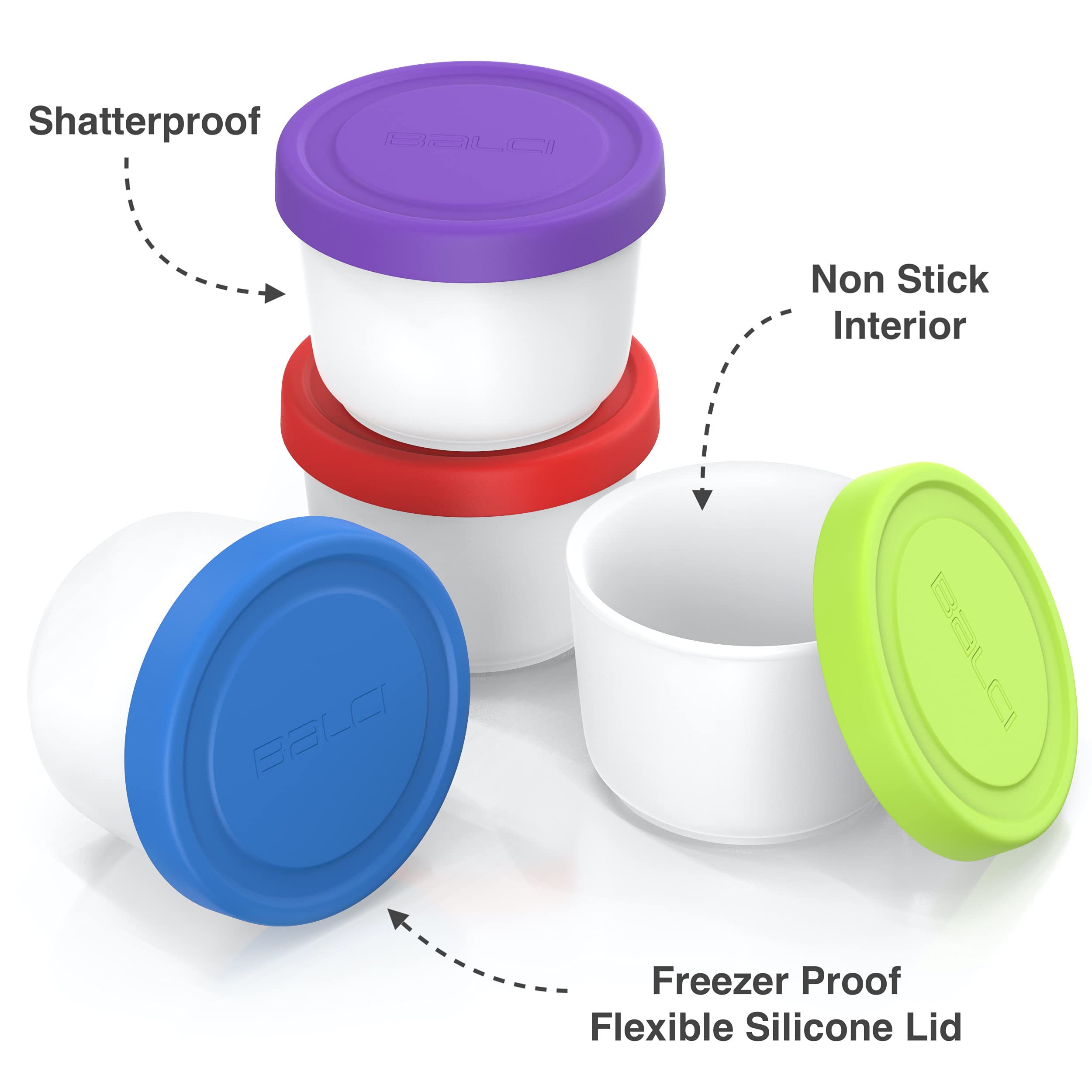 BALCI contenedor 8oz morado diseño resistente para el congelador.