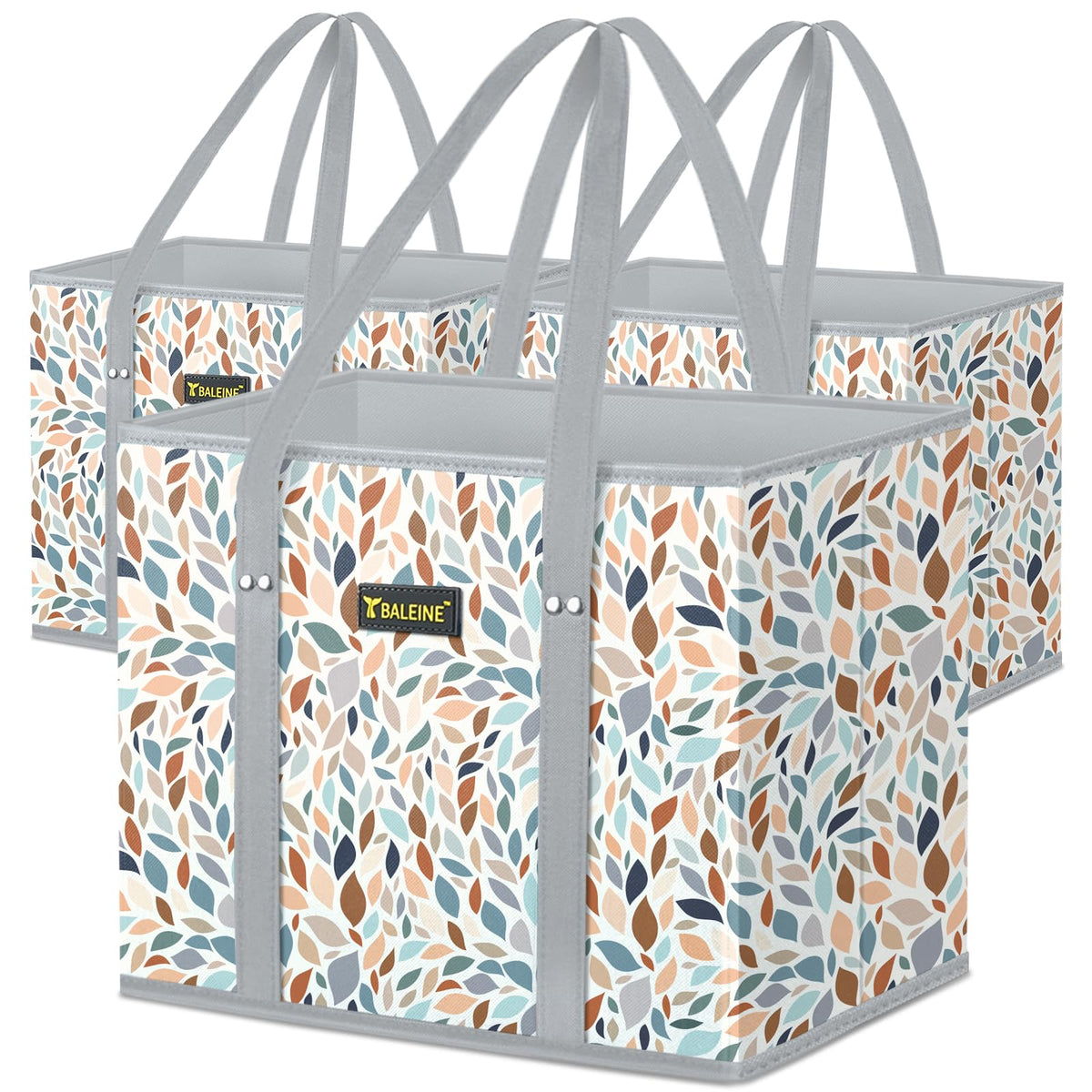 Baleine: bolsas de compra reutilizables grandes con diseño mosaico para compras voluminosas.