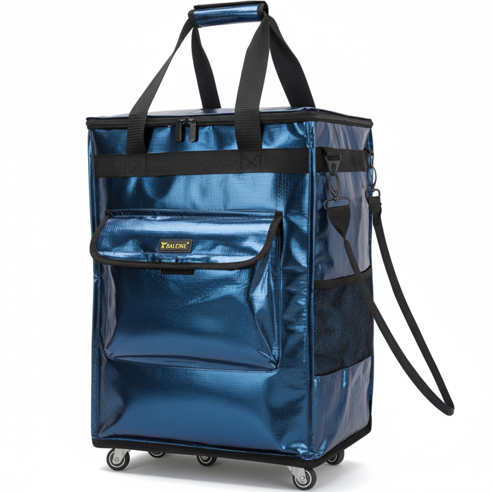 BALEINE bolsa de compra con ruedas, vista frontal, ideal para compras grandes.