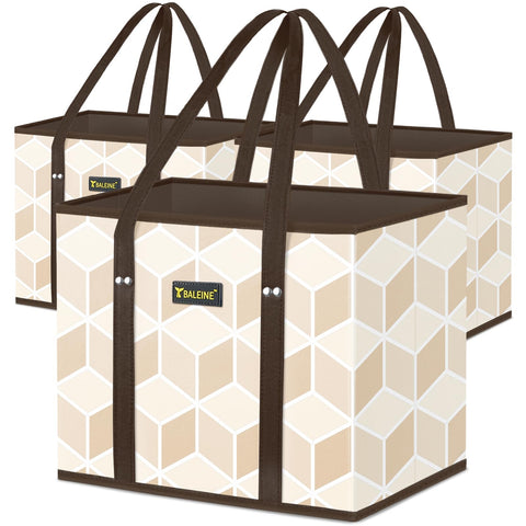 Balene, bolsas de compra 3-pack con fondo reforzado, ideales para cargas grandes.