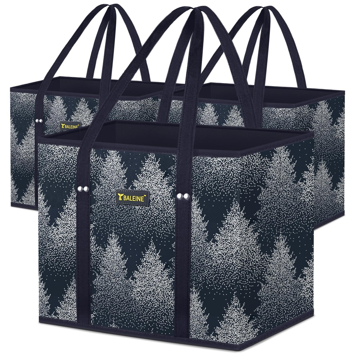 BALEINE 3Pk bolsas plegables de compra con gran capacidad para la despensa.