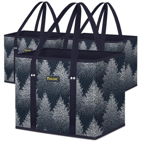BALEINE 3Pk bolsas plegables de compra con gran capacidad para la despensa.