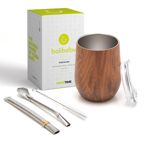 BALIBETOV Bombillas dobles incluidas para un mate cómodo en cualquier lugar.
