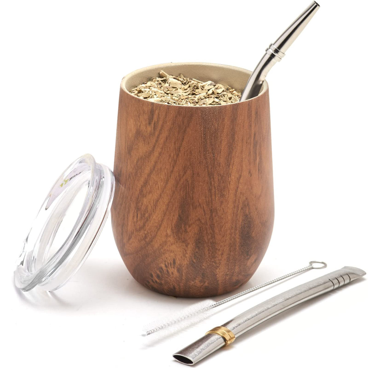 BALIBETOV Calabaza de yerba mate 12oz con tapa mantiene la bebida caliente.